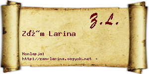 Zám Larina névjegykártya